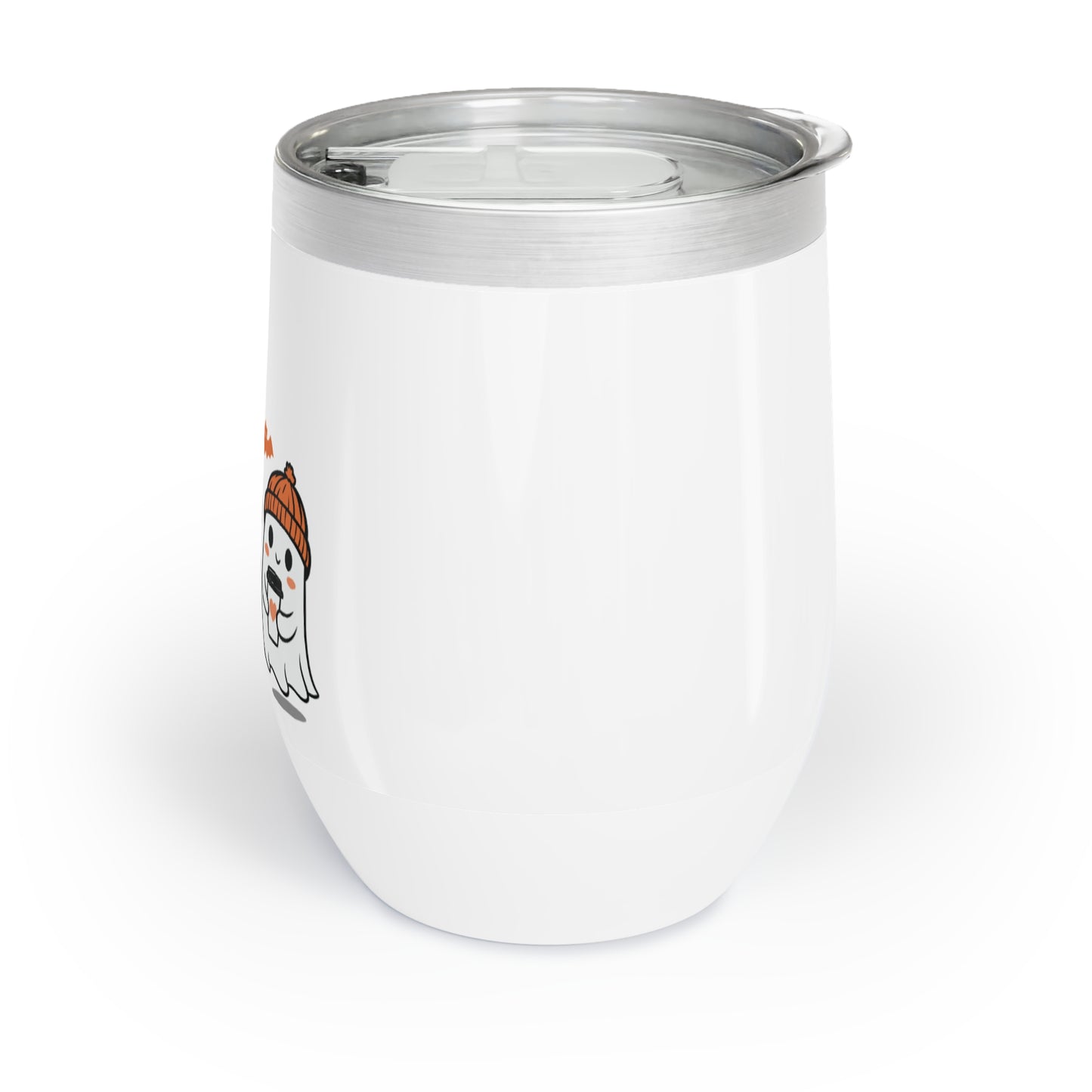 Ghostly Chill Wine Tumbler with Cute Halloween Design